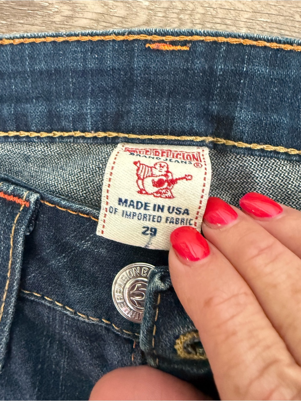 True Religion Dark Indigo Flared Jeans: “Joey” - Picture 3 of 5